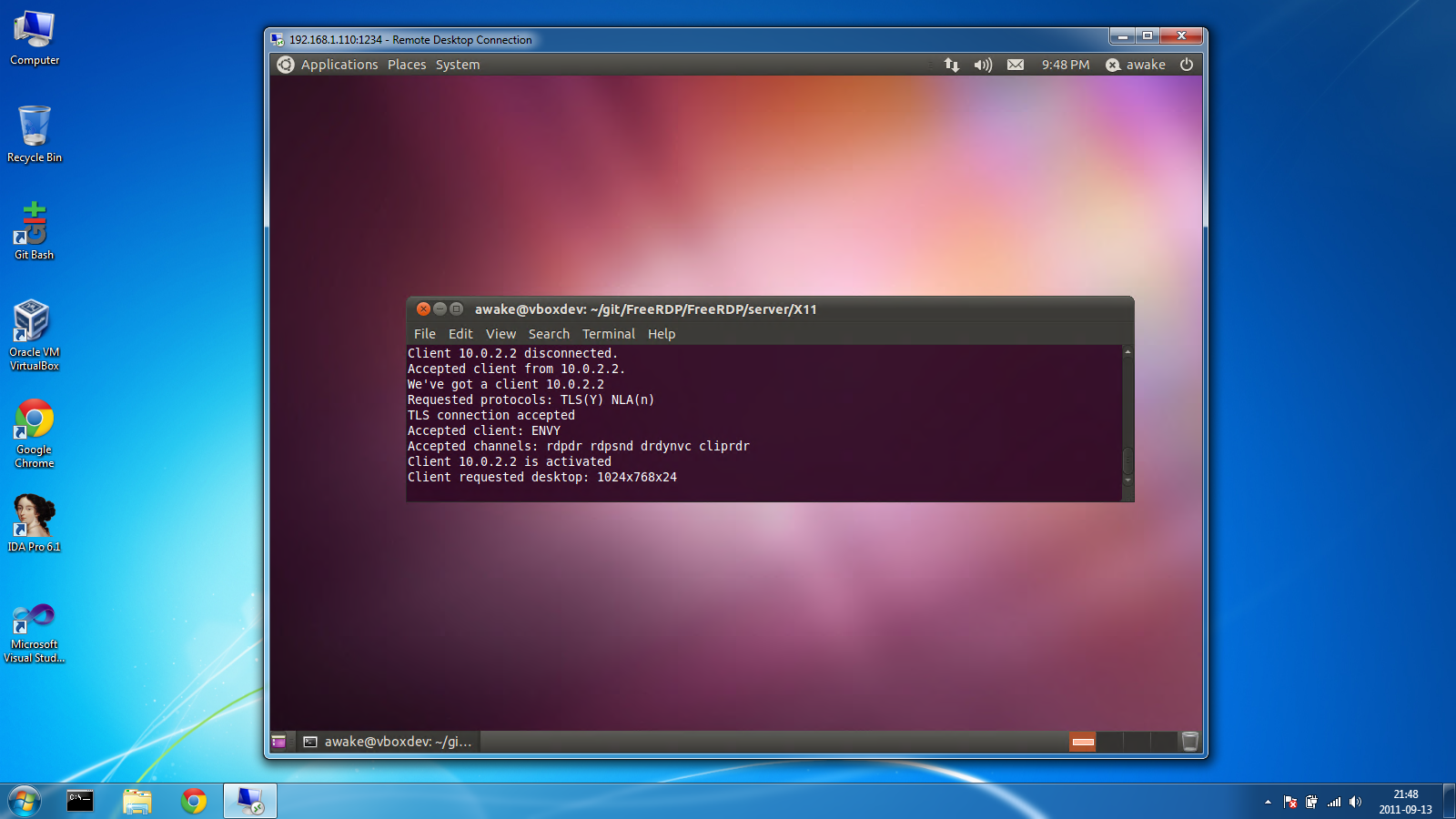 remote desktop for ubuntu from windows